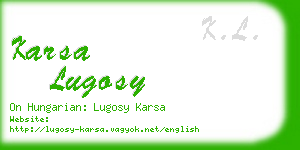 karsa lugosy business card